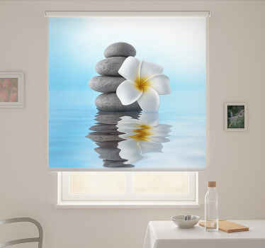 Zen translucent blue bathroom window blind - TenStickers