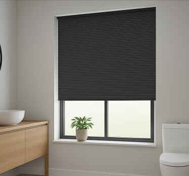 Japandi natural weave bathroom window blind - TenStickers