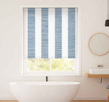 "Ceramica Righe Blu" bathroom window blind - TenStickers