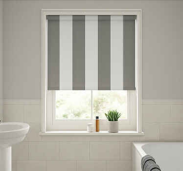 Grey vertical stripes bathroom window blind - TenStickers