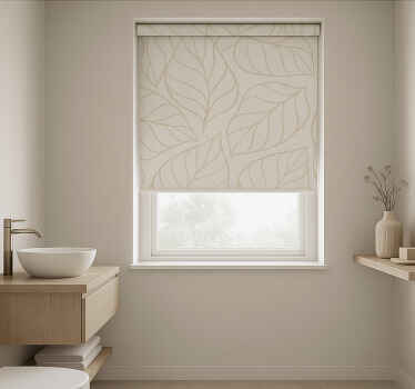 Beige and white pattern bathroom window blind - TenStickers