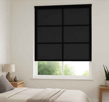 Modern blocks pattern black roller blind - TenStickers