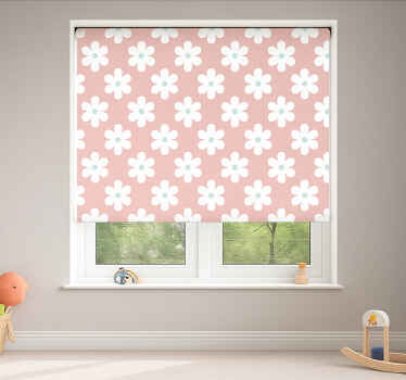 White daisies pattern children room roller blind - TenStickers