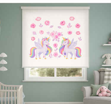 Pink unicorn and flowers blind children - TenStickers