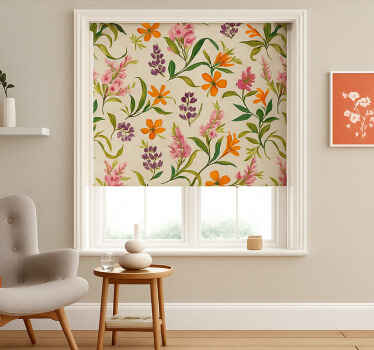 Store enrouleur salon motif floral luxuriant - TenStickers