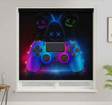 Store enrouleur geek joueurs mystérieux au néon - TenStickers