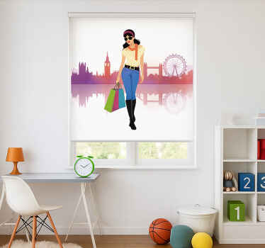 Cortina roller juvenil chica de ciudad londinense - TenVinilo