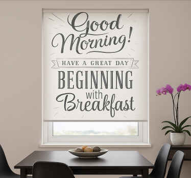 Store enrouleur salle à manger bonjour petit déjeuner - TenStickers