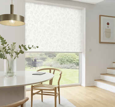 Store enrouleur salle à manger art floral gris fin - TenStickers