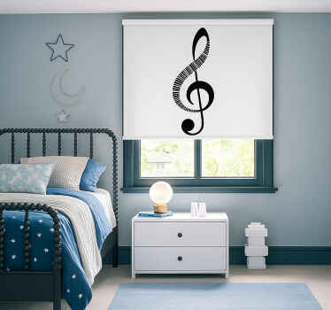 Store enrouleur pour chambre ado note de musique - TenStickers