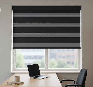 Rollo fenster home office trendiger schwarzer sonnenschutz - TenStickers