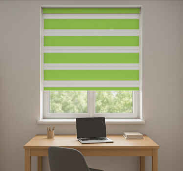 Rollo fenster home office grün-graue streifen - TenStickers