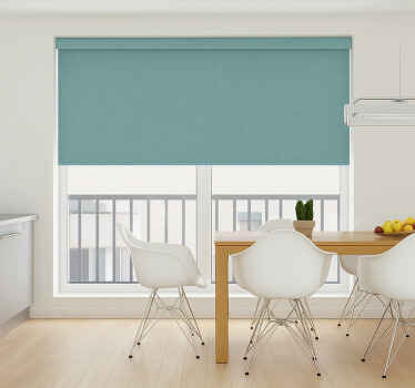 Tenda a rullo stile nordico blu teal monocolore - TenStickers