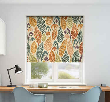 Scandinavian roller blind multicoloured snowdrop flowers - TenStickers