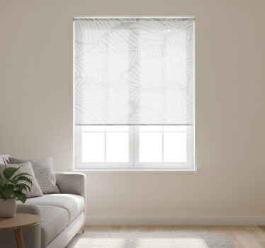 Store enrouleur fleurs et de plantes feuilles blanches - TenStickers