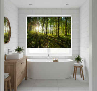 Tree blind in golden sunburst woods - TenStickers