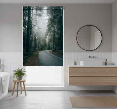 Tree blind foggy pine road - TenStickers