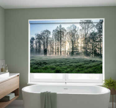 Misty morning meadow tree blind - TenStickers