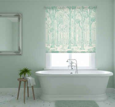 Tenda a rullo alberi schizzi boschivi menta - TenStickers