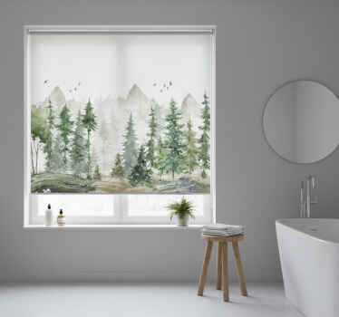 나무가 있는 블라인드 북유럽 소나무 미니멀 - TenStickers