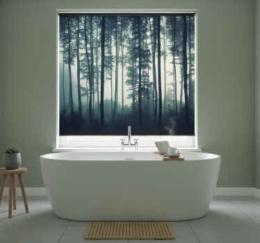 Maalattu metsä zen puukuviollinen rullaverho - Tenstickers