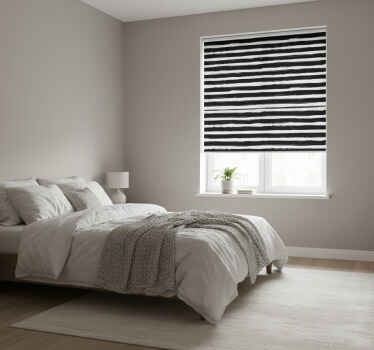 Fenster rollo modern schwarz weiß streifen - TenStickers