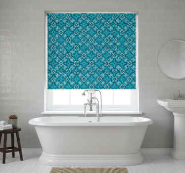 Rollo fenster badezimmer mit geometrischem ornamentmuster - TenStickers