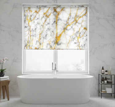 Elegant gray and gold marble bathroom blind - TenStickers