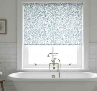 Bathroom blind with blue floral victorian design - TenStickers