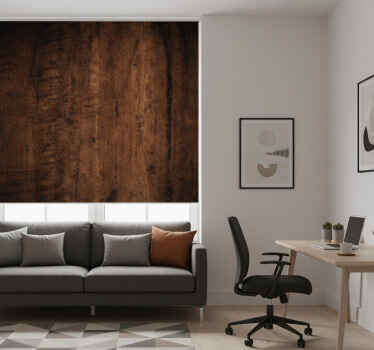 Roleta do kancelárie s tmavou drevenou textúrou - Tenstickers