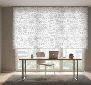 Roleta do kancelárie s geometrickým vzorom skíc - Tenstickers