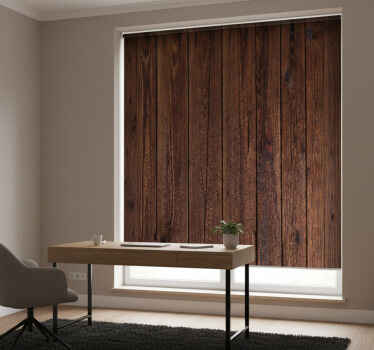 Roleta do kancelárie z tmavohnedých rustikálnych dosiek - Tenstickers