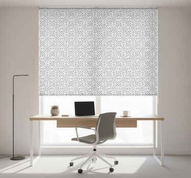 Roleta do kancelárie s bielym geometrickým vzorom kruhov - Tenstickers
