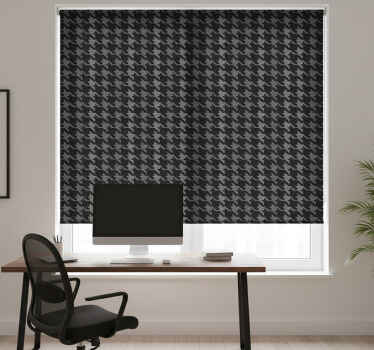 Cortina roller despacho patrón de dientes de perro - TenVinilo