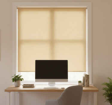 Cortina roller despacho tonos beige vintage - TenVinilo