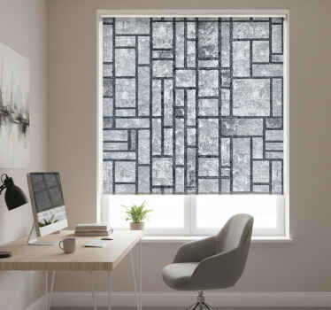 Cortina roller despacho bloques de concreto gris - TenVinilo