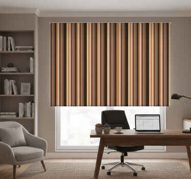 Toile fenêtre bureau rayures verticales brunes - TenStickers