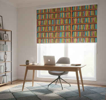 Toile fenêtre bureau bibliothèque colorée complète - TenStickers