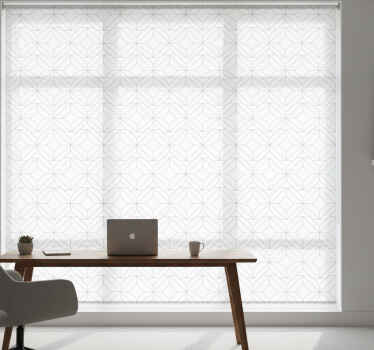 Toile fenêtre bureau motif géométrique blanc - TenStickers