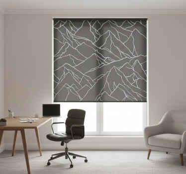 Toile fenêtre bureau silhouette de montagnes - TenStickers