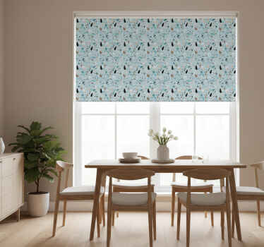 Rullegardin spisestue lyseblå terrazzoeffekt - Tenstickers