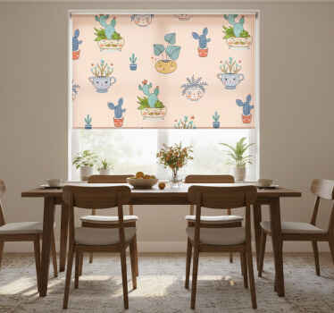 Rullegardin spisestue animerte plantepotter - Tenstickers