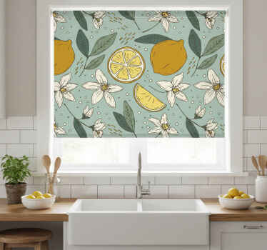 Rollo fenster küche mit buntem zitronenmuster - TenStickers