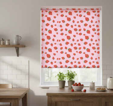 Store enrouleur cuisine motif fraises sucrées - TenStickers