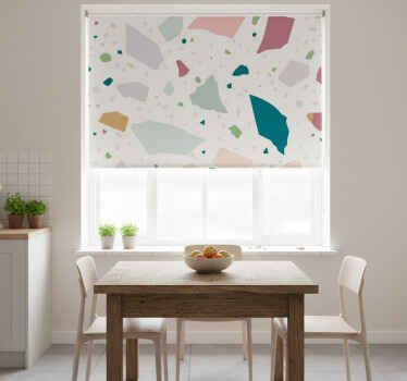 Estor enrollable cocina terrazzo geométrico colorido - TenVinilo