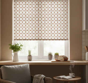 Store enrouleur cuisine motif géométrique beige - TenStickers