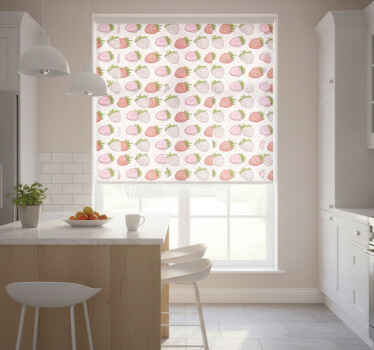 Rollo fenster küche erdbeer muster - TenStickers