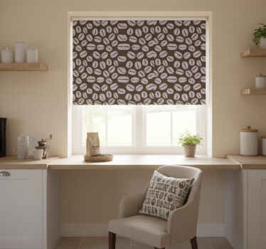 Estor enrollable cocina patrón de granos de café - TenVinilo