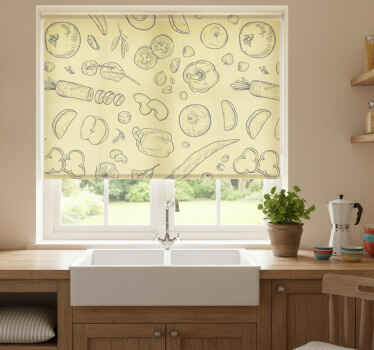 Store enrouleur cuisine croquis fruités - TenStickers