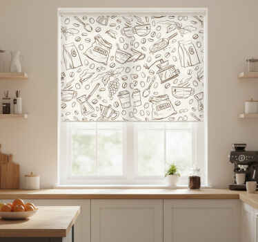 Estor enrollable cocina conjunto de café - TenVinilo